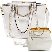RMK Handtasche Damen Henkeltasche Kunstleder Schulter Abend Tasche 2-teiliges Set