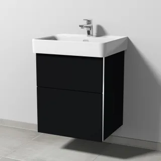 Sanipa 3way Waschtischunterbau zu Laufen Pro S Waschtisch mit 2 Auszügen, Schwarz-Matt BS76508
