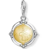 THOMAS SABO Charm-Einhänger Vintage Weltkugel, mit Zirkonia (synth)