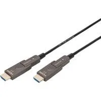 HDMI / Micro HDMI AOC Hybrid Glasfaserkabel, UHD 4K schwarz, 15 Meter, abnehmbare Stecker