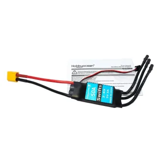Hobbyocean 50A ESC 2-4S with 5V/3A BEC XT60 Plug For RC Airplane Fixed Wing Jet