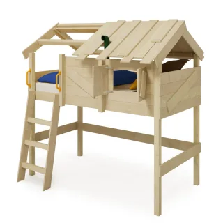 Hochbett CrAzY Cove mit Spielfläche - Abenteuerspielbett für Kinder - Massives Holzbett inkl. Kletterleiter und Periskop - Wickey
