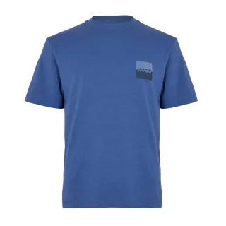 Hugo - T-Shirt für Herren, gerippt (Mittelblau)