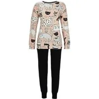 Ringella Schlafanzug Modischer Damen Pyjama mit Katzen (2 tlg) Baumwolle
