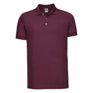 Russell Herren Stretch Kurzarm-Poloshirt (Burgund)