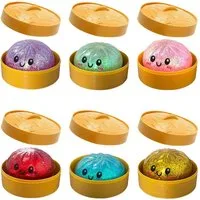 OLi Jumboball Heißer Glitzer-Dumpling-Squishy-Überraschungsbox: Bunte -Sensorik-Fidg, Spielzeuge, Anti-Stress-Quetschbälle