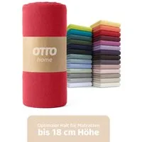 OTTO home Spannbettlaken PHYSALIS in BASIC und PREMIUM Qualität, 100% Baumwolle, Jersey (110 g/m), Gummizug: rundum, (1 Stück), für Matratzen bis 18 cm Höhe, Bettlaken, Spannbetttuch, pflegeleicht