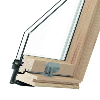 Dachfenster Holz, RoofLITE Slim Pine, Anthrazit/Kiefer, 55 x 78 cm, Schwingflügel mit Eindeckrahmen, individuell konfigurieren