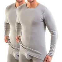HERMKO Unterziehshirt 3640 2er Pack Herren langarm Shirt Longsleeve aus 100% Bio-Baumwolle