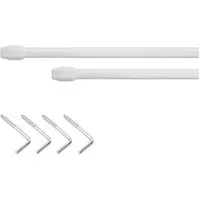Clever-Kauf-24 Vitragenstange Vitragestange 2er Set weiß ausziehbar 40-60, 60-90, 80-120, 100-150cm, Kleben oder Schrauben, geklebt, ausziehbar