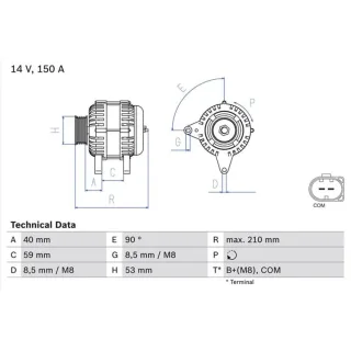 Bosch Lichtmaschine 150A Audi A4 A5 Q5 Seat Exeo 2,0