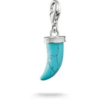 THOMAS SABO Charm-Einhänger Zahn-Charm - Original, mit Türkis-Imitat oder Obsidian