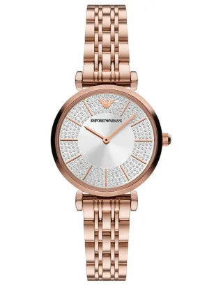 Montre Emporio Armani Gianni T-bar Pour Femmes Ip-rosé AR11446