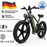 PIXAR E-Bike Mountainbike 52V 20Ah Fatbike 26 Zoll, Shimano 7-Gang, hydraulisch, Stadt & Gelände, 7 Gang, Heckmotor, 1040 Wh, (Packung)