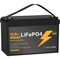 Blossom Akku 12.8V 100Ah Lithium-Batterie mit Smart BMS IP67 LiFePO4 Solarakkus (12.8 V), wasserdicht Lithium Akku 1280Wh 4000+ Zyklen für Solaranlage Camping