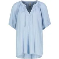 Eight2Nine Blusenshirt Elegantes Oberteil mit V-Ausschnitt und Knopfleiste Crinkle Crèpe Shirt