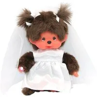 Monchhichi Plüschfigur Braut Mädchen 20 cm Monchhichi Puppe im Hochzeits-Kleid & Schleier