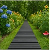 HTI-Living Gartensteg Gartenweg 520 cm Holzbohlenoptik Grau, 30x524 cm, Set, 64-St., 64 Module inkl. Verbindungselementen, Gehweg Rollweg leicht zu verlegen
