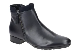 Gabor 8031.02 Damen Stiefeletten Blau Midnight H-Extra Weit Elegante Blockabsatz