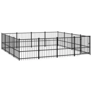 VidaXL Outdoor Hundezwinger Stahl 3,88 m, 3,88 m, 1 m