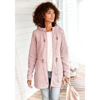 LASCANA Strickfleecejacke mit Kapuze