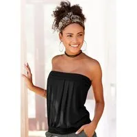 LASCANA Bandeautop mit breitem Bund am Ausschnitt und Saum schulterfreies Sommertop, elastisches Jerseytop, trägerloses Strandtop