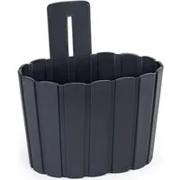 KONZEPT Blumentopf für die Wand aus robustem Kunststoff, Holzleisten-Optik, Indoor, Mit_Stiel, Outdoor, Robuster
