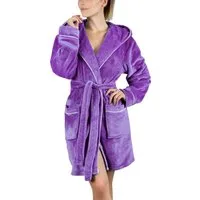 Gräfenstayn Damenbademantel Bademantel Damen flauschig Kapuze Kuschelfleece leicht kurz, warm & kuschelig, Knielang, Fronttaschen, Gürtel, S-XXL