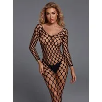 CHRISTINE LE DUC Body Netz-Catsuit - Schwarz