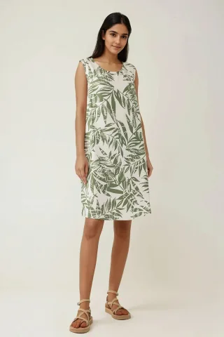 Blumiges A-Linien Fit ärmelloses Minikleid