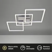 Briloner Leuchten Deckenleuchte LED Deckenlampe Rahmenleuchte Wohnzimmer Schlafzimmer, LED fest integriert, Deckenlampe, 75x47x7,3cm, Schwarz, 48W, Wohnzimmer, Schlafzimmer