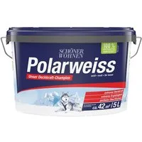 SCHÖNER WOHNEN FARBE Wand- und Deckenfarbe Polarweiss 5 Liter (274035), hoher Weißheitsgrad, Spritz-Frei, Lösemittelfrei