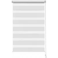 Doppelrollo Duo Rollo Klemmfix ohne Bohren freihängend Lichtschutz für Fenster, Salcar, Weiß 25x100cm, Klemmträger blickdicht Jalousie Seitenzugrollo für Tür