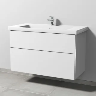 Sanipa 3way Waschtischunterbau zu Villeroy & Boch Subway 3.0 Waschtisch mit 2 Auszügen, Weiß-Soft BR84943