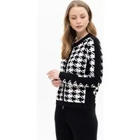 Passioni Cardigan mit Hahnentrittmuster
