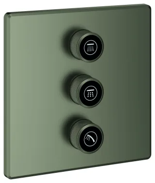 GROHE 3-fach Unterputz-Ventil Grohtherm Smart Control 29127 eckig satin graphite, 29127MG0 29127MG0