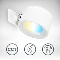 B.K.Licht LED Wandleuchte BKL1596 Magnetische Akku Wandlampe, 3-Stufen Dimmer, mit USB-C, CCT - über Fernbedienung, LED fest integriert, Tageslichtweiß, CCT-Funktion, 150Lm, 2W, 14h Leuchtdauer, 4,5 x 8 x 9,5 cm, Weiß