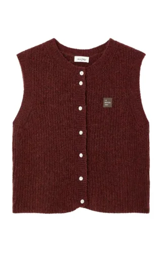American Vintage - Kurze Strickweste rot - Gr. - L