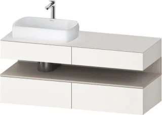 Duravit Qatego Konsolenwaschtischunterbau wandhängend Weiß Supermatt 1400x550x600 mm - QA47650918400 QA4765091840010