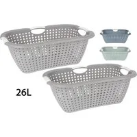 Koopman Wäschekorb Wäschewanne Kunststoff 3 Farben 2 er Set (Set, 2 St., Packung), 2er Set, Luftdurchlässig, Kunststoff