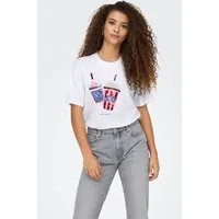 ONLY Kurzarmshirt ONLBURST LIFE S/S POPCORN TOP BOX JRS Baumwolle, regular fit, Rundhals