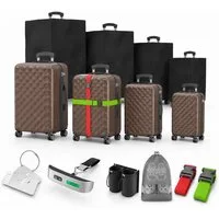 Onbest Kofferset 4er Hartschalen Trolley PREMIUM S-M-L-XL TSA-Schloss, (4 tlg), Mit sehr viel Zubehör, USB-C Anschluss