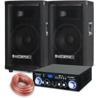 McGrey PA Komplettset DJ Anlage Party-Lautsprecher (Bluetooth, 300 W, Partyboxen 20cm (8 zoll) - inkl. Endstufe)
