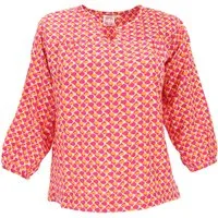 Guru-Shop Longbluse Leichte Baumwollbluse, Boho Schlupfbluse mit.. alternative Bekleidung