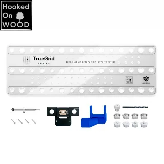 HONGDUI Hooked On Wood TrueGrid Dog Hole Drill Guide Precision 20mm Grid No CNC Required 20mm Forstner Main Boring Guide