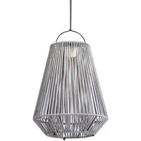 Qazqa USB-Stehleuchte Duca (1-St), QAZQA Akku­leuchte, led-module, Grau, Kunststoff, Bohemian
