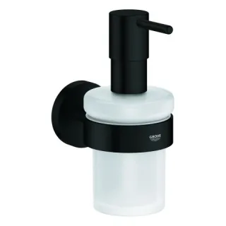 GROHE Seifenspender Essentials 102257 mit Halter matt black, 1022572430 1022572430
