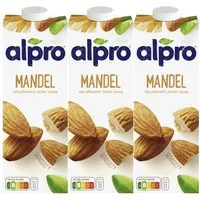 Alpro Pflanzenmilch, Alpro Mandeldrink Original mit Calcium und Vitaminen 1000ml 3er Pack