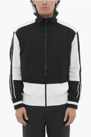 Zweifarbiges SPORT MODERNIST Sweatshirt mit Reißverschluss in Schwarz & Weiß