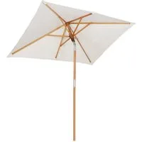 Sekey Sonnenschirm 200 x 150cm Holz Sonnenschirm Rechteckig Gartenschirm, UV Schutz 50+, LxB: 200,00x150,00 cm, Terrassenschirm Knickbar Balkonschirm